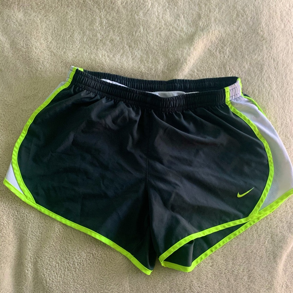 Nike black/neon green/white athletic shorts